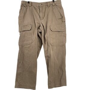 Duluth Trading Co Mens 100% Cotton Cargo Pants sz 38x30 Brown Outdoor Workwear